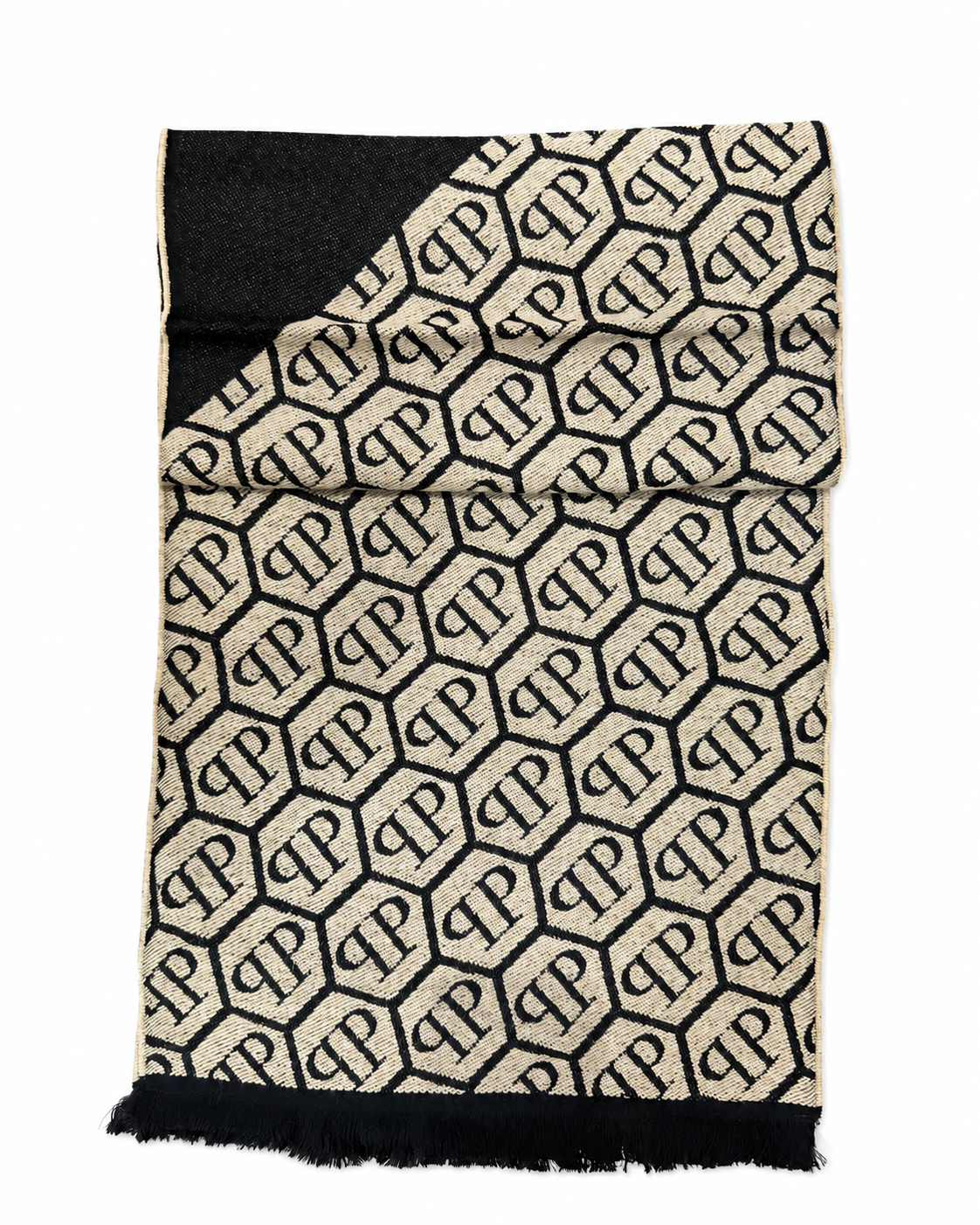 Philipp Plein Logo Scarf - Beige-Black