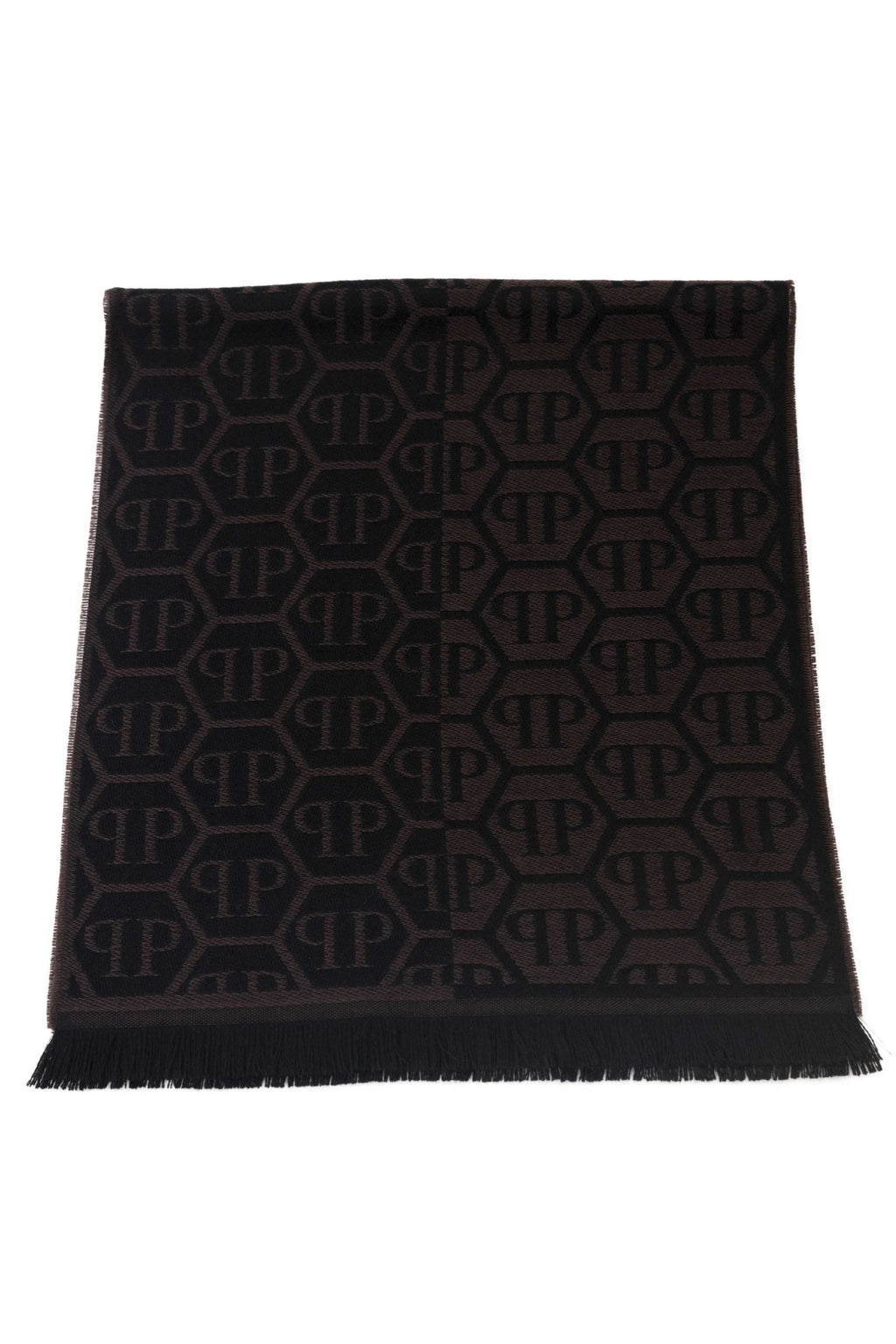 Philipp Plein Logo Scarf - Black-Brown