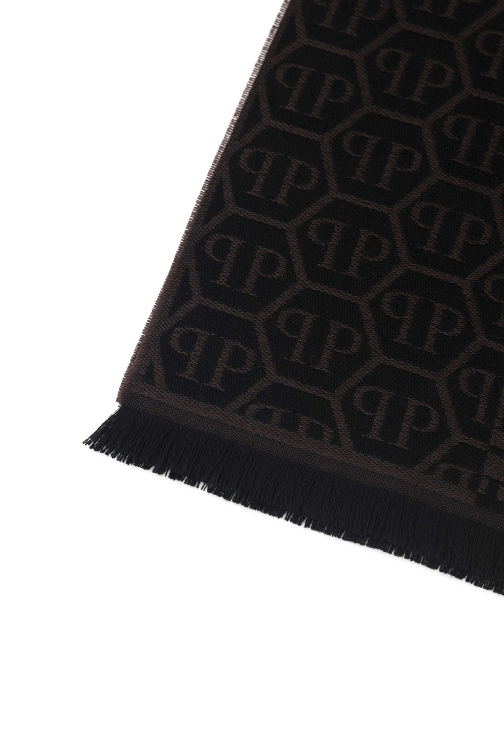 Philipp Plein Logo Scarf - Black-Brown