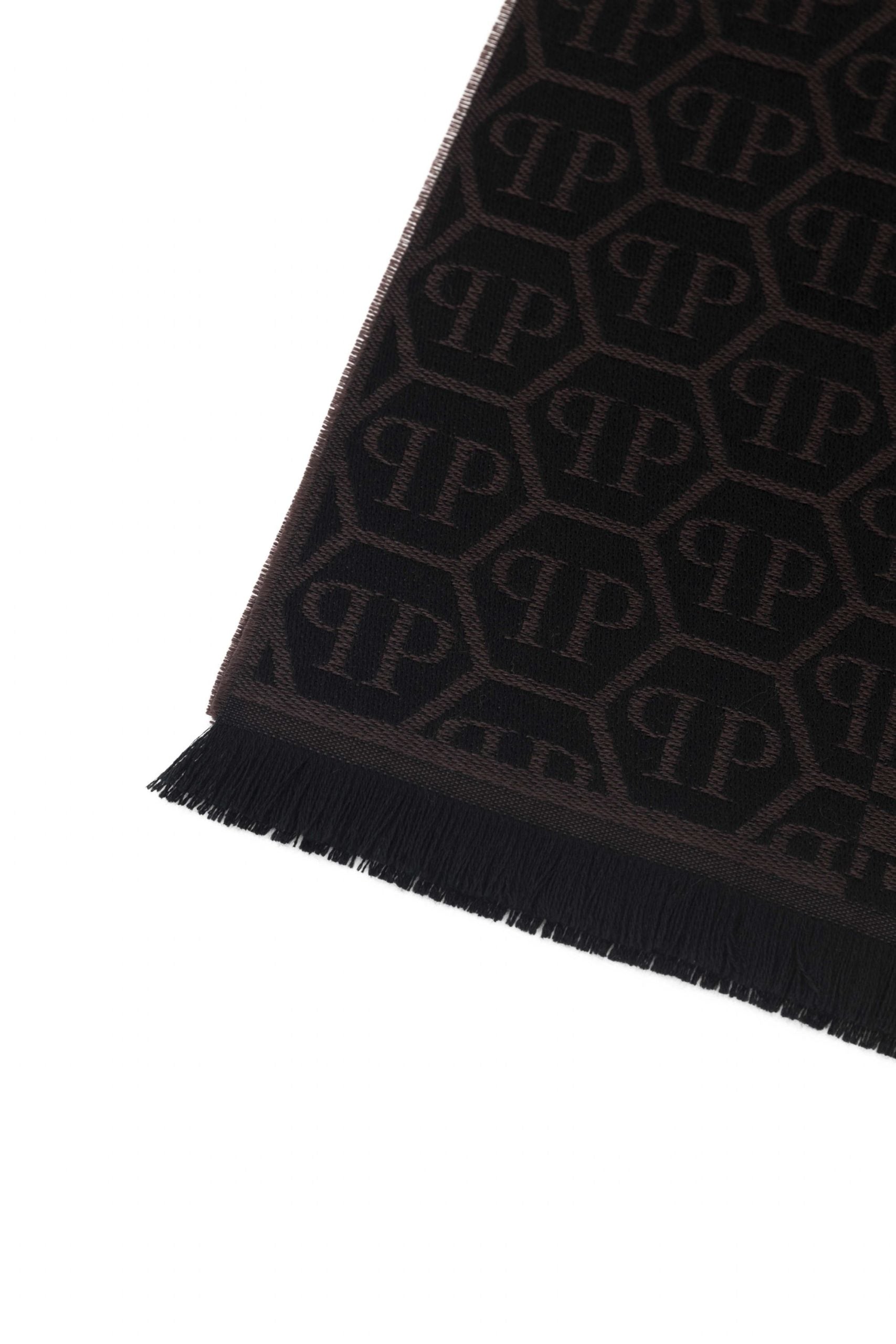 Philipp Plein Logo Scarf - Black-Brown