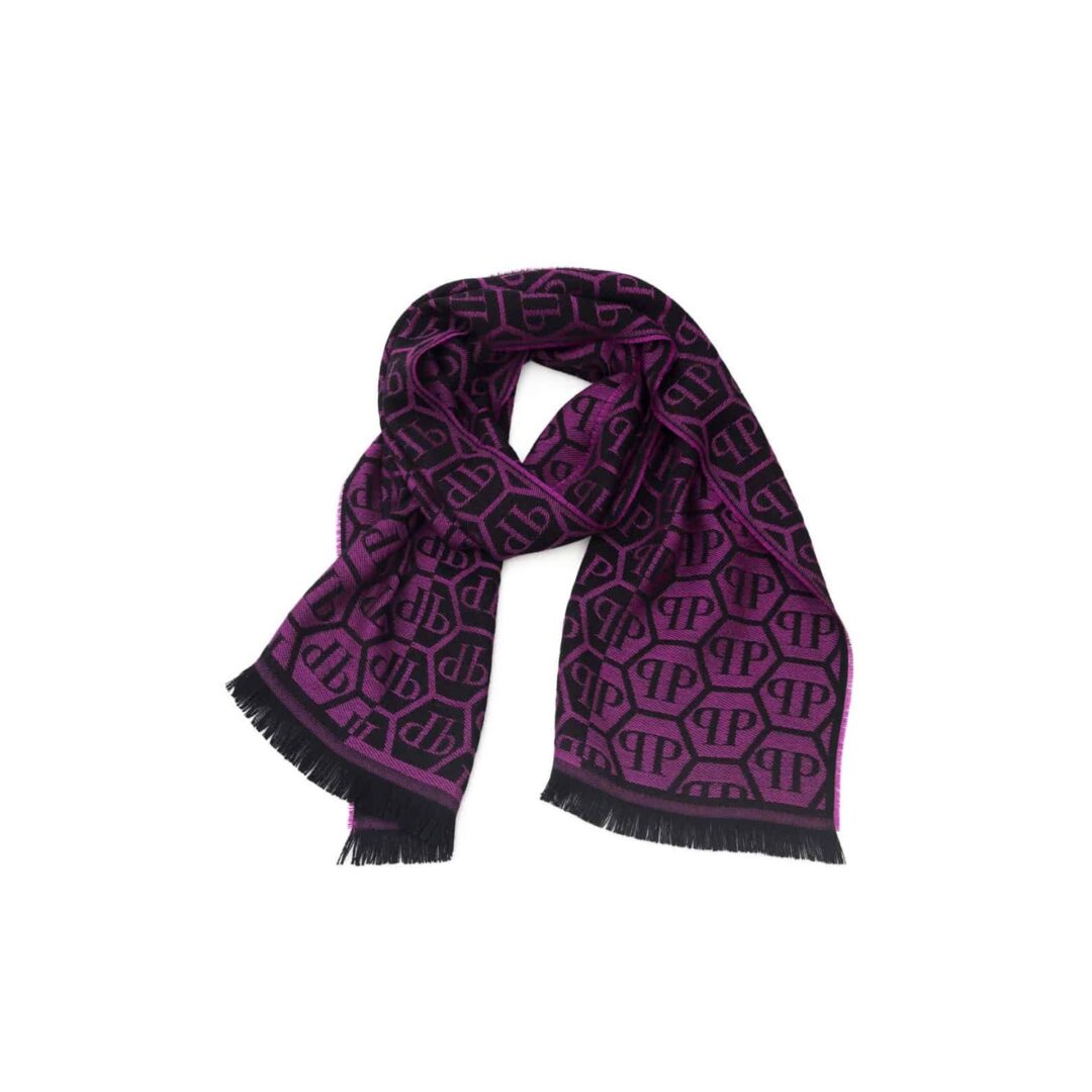 Philipp Plein Logo Scarf - Dark Purple