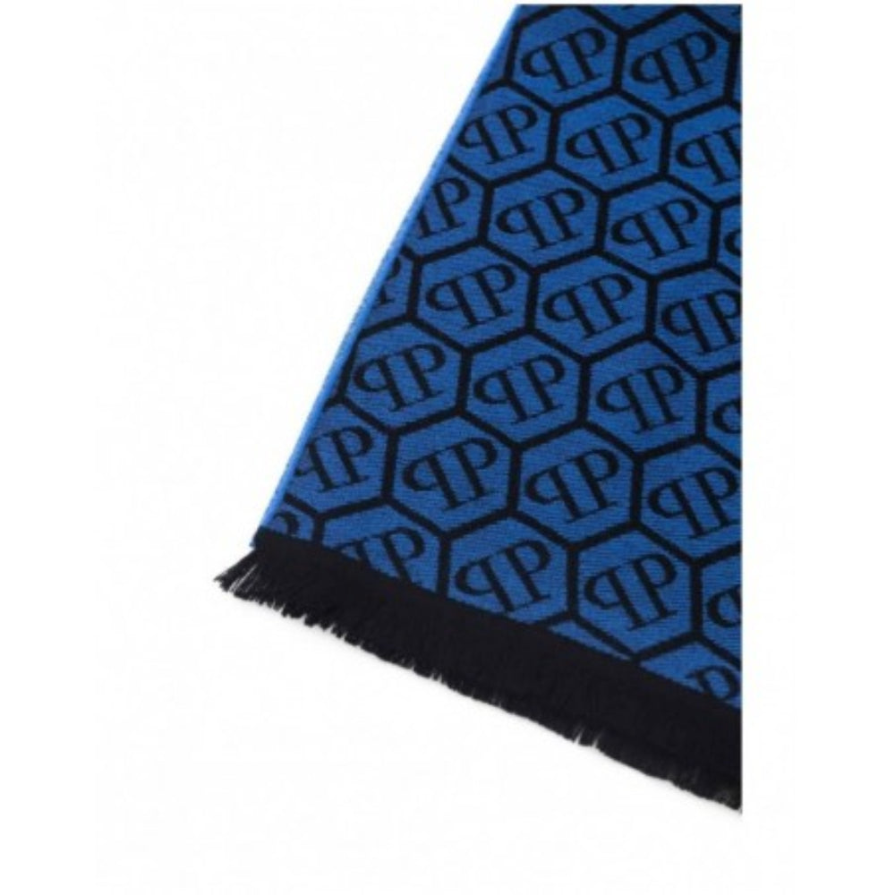 Philipp Plein Logo Scarf - Blue-Black