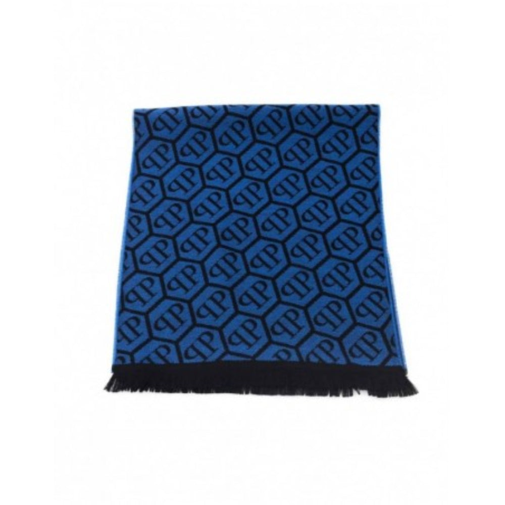 Philipp Plein Logo Scarf - Blue-Black