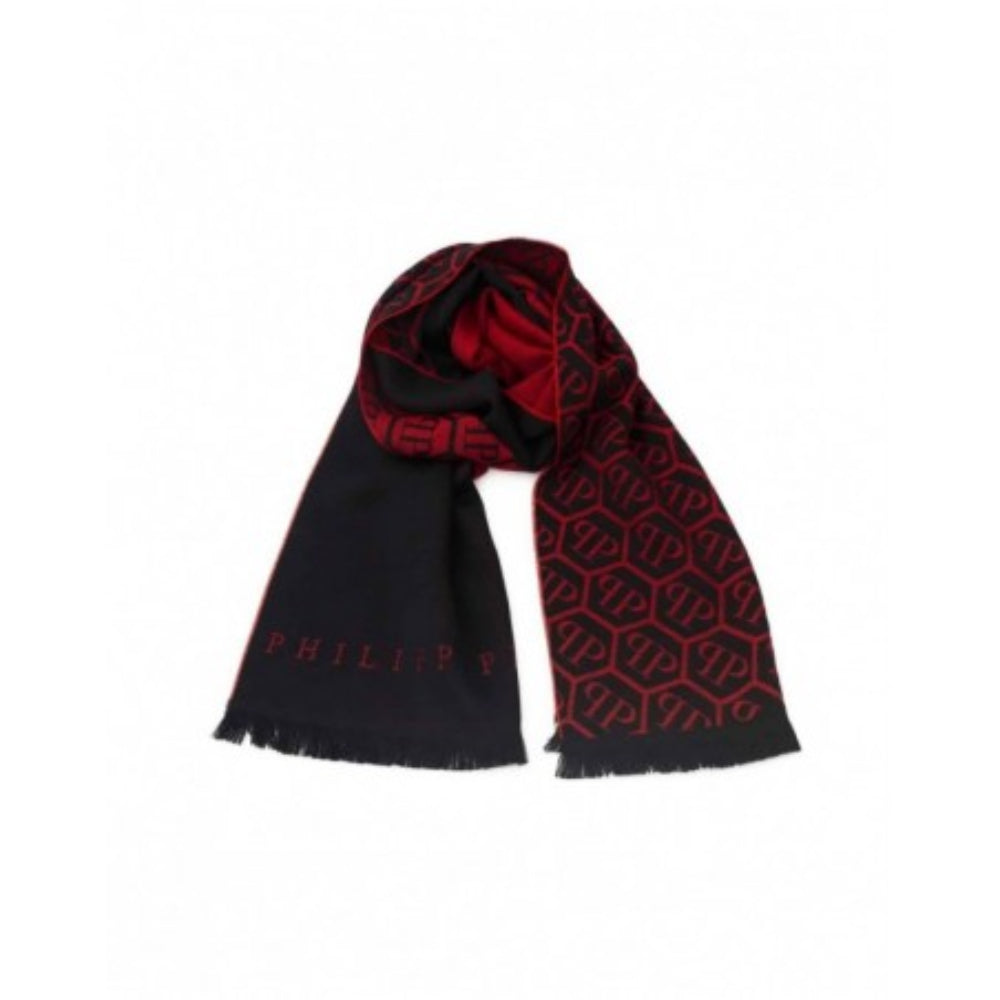 Philipp Plein Logo Scarf - Black/Red