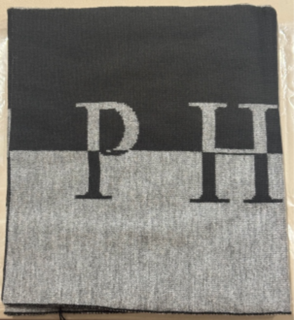Philipp Plein Logo Scarf - Grey-Black