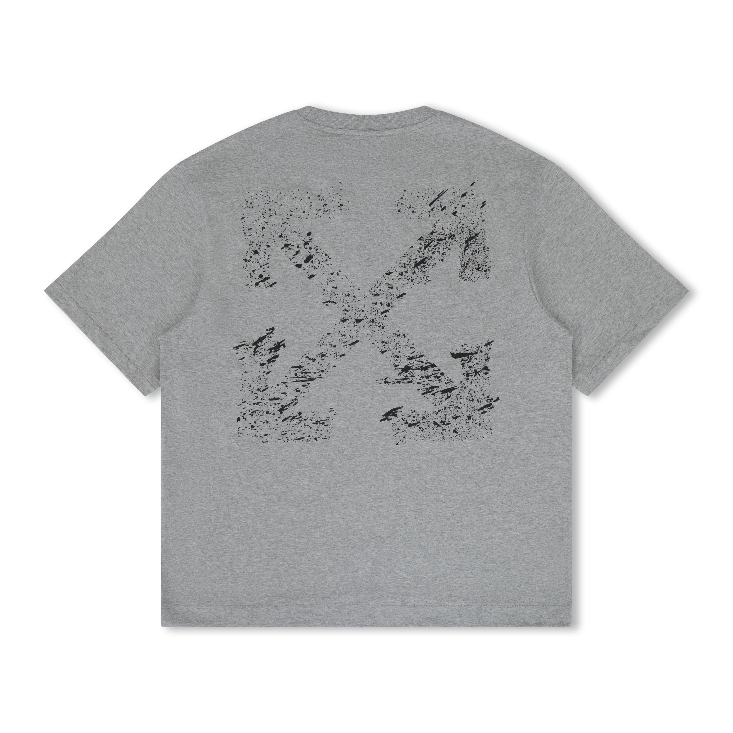 Off-White - Paint Splatter Arrow Diag Skate Fit Tee Heather Grey