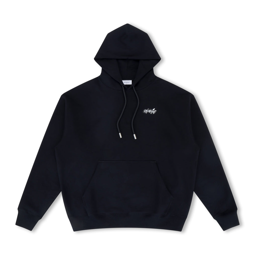 Off-White - Paint Splatter Arrow Diag French Terry Hoodie Black