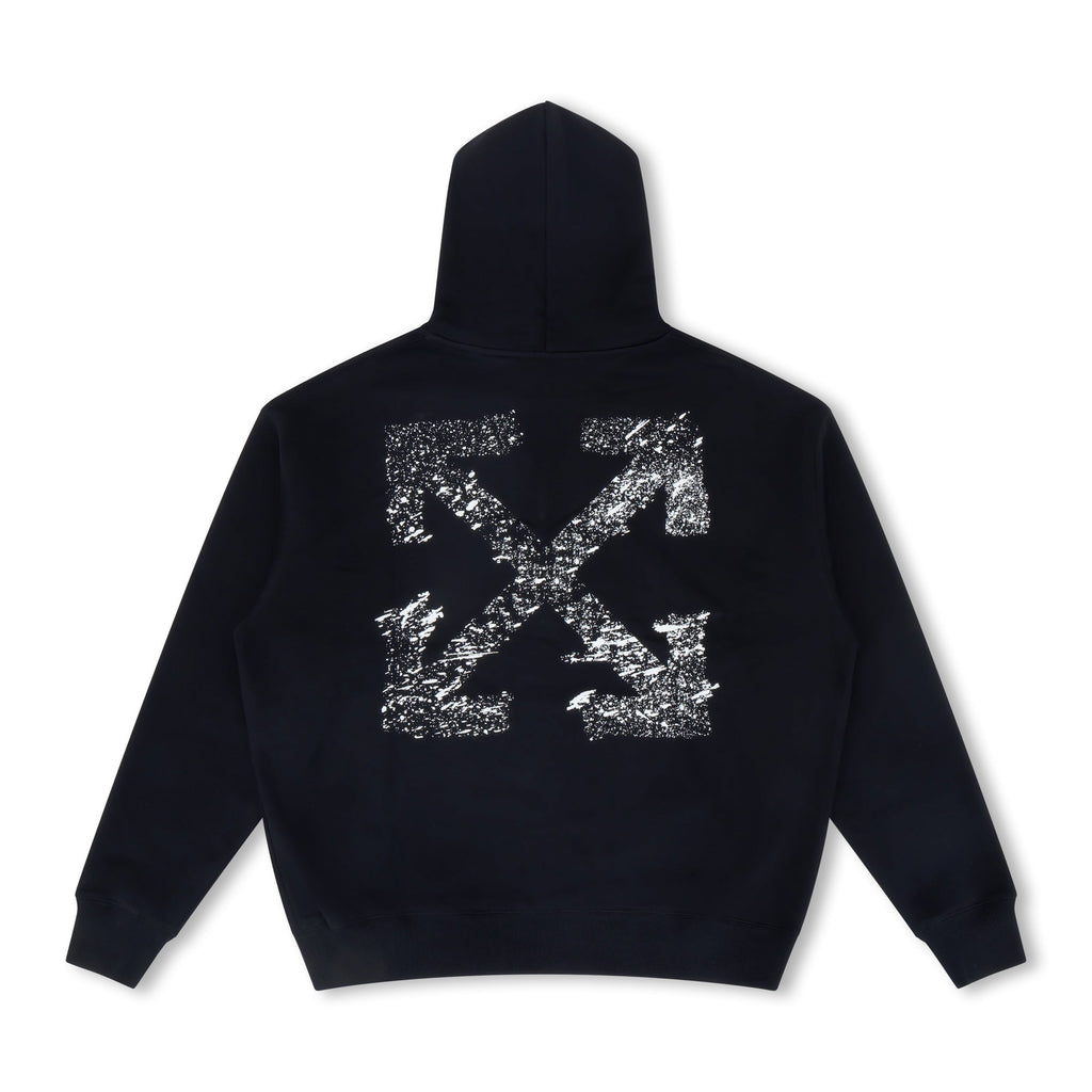 Off-White - Paint Splatter Arrow Diag French Terry Hoodie Black