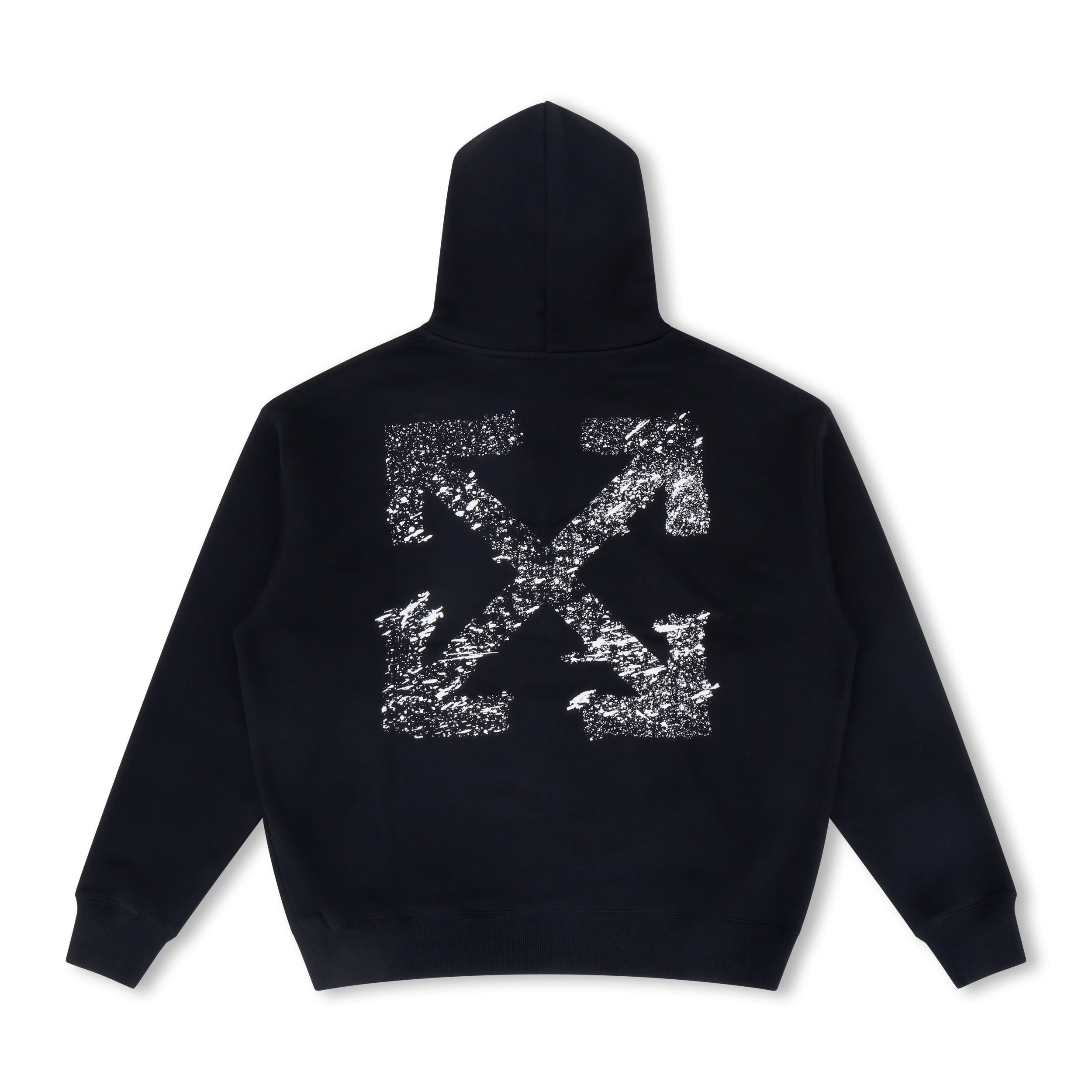 Off-White - Paint Splatter Arrow Diag French Terry Hoodie Black