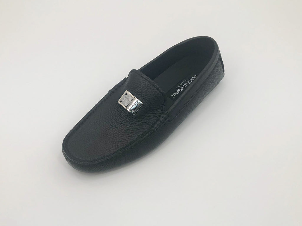 Dolce & Gabbana Logo Plaque Almond Toe Loafer
