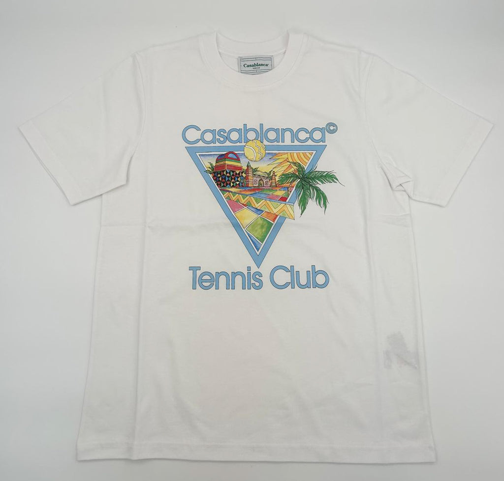 Casablanca White Afro Cubism Tennis Club Printed T-Shirt