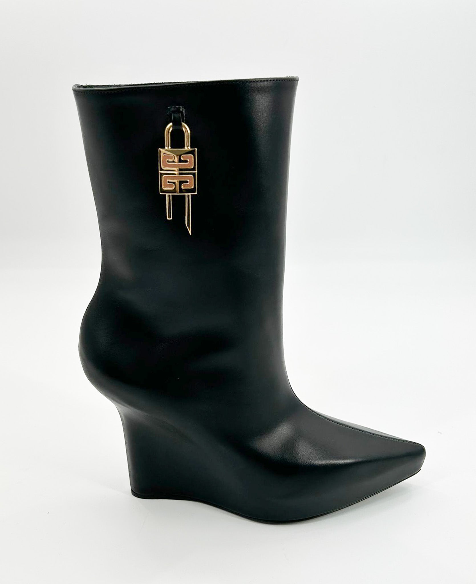 Givenchy Women's Black G-Lock 80mm Wedge Low Boots