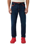 Diesel Blue/Orange Outline Straight Leg Denim Jeans