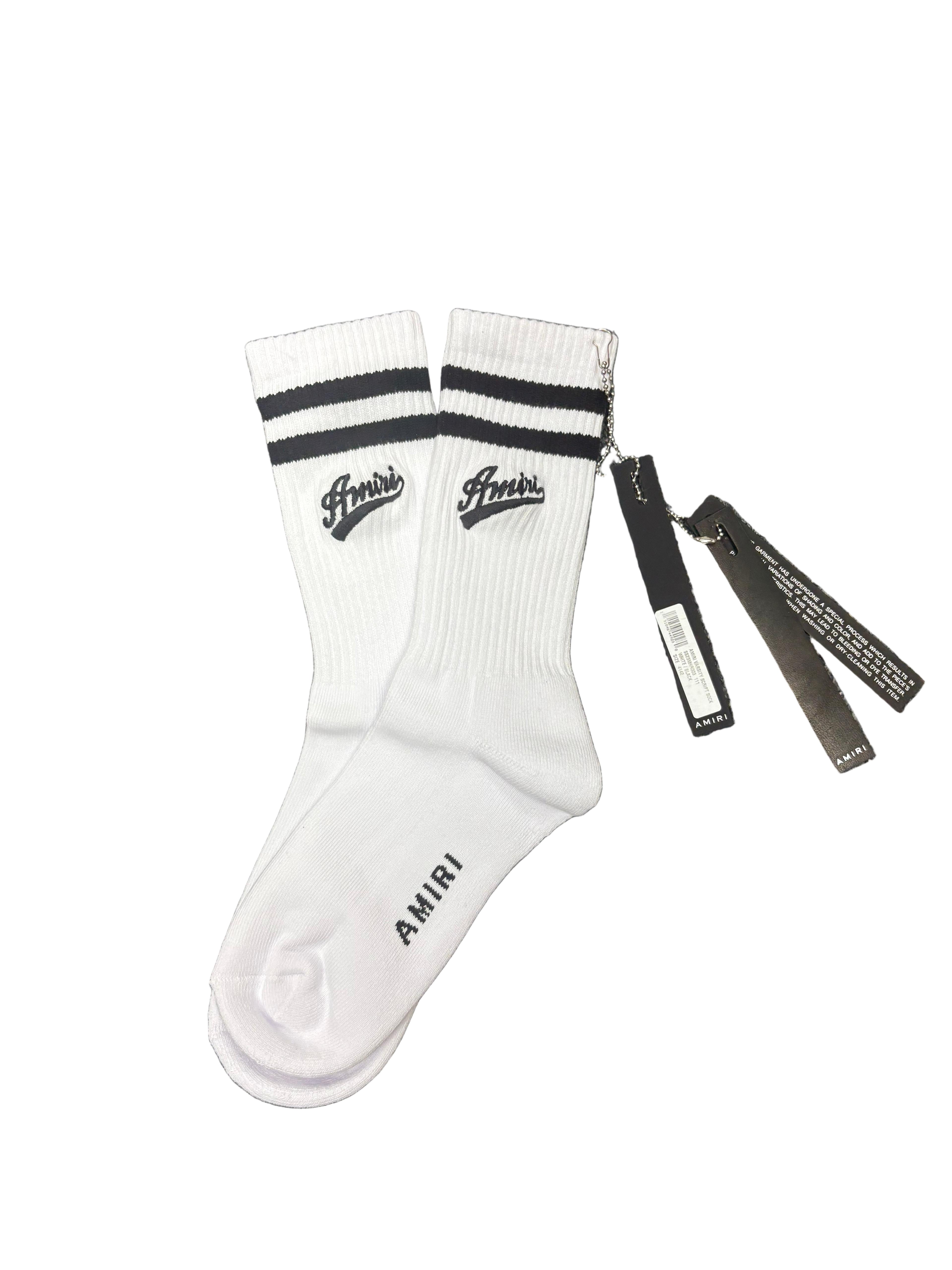 Amiri Varsity Script Socks in White