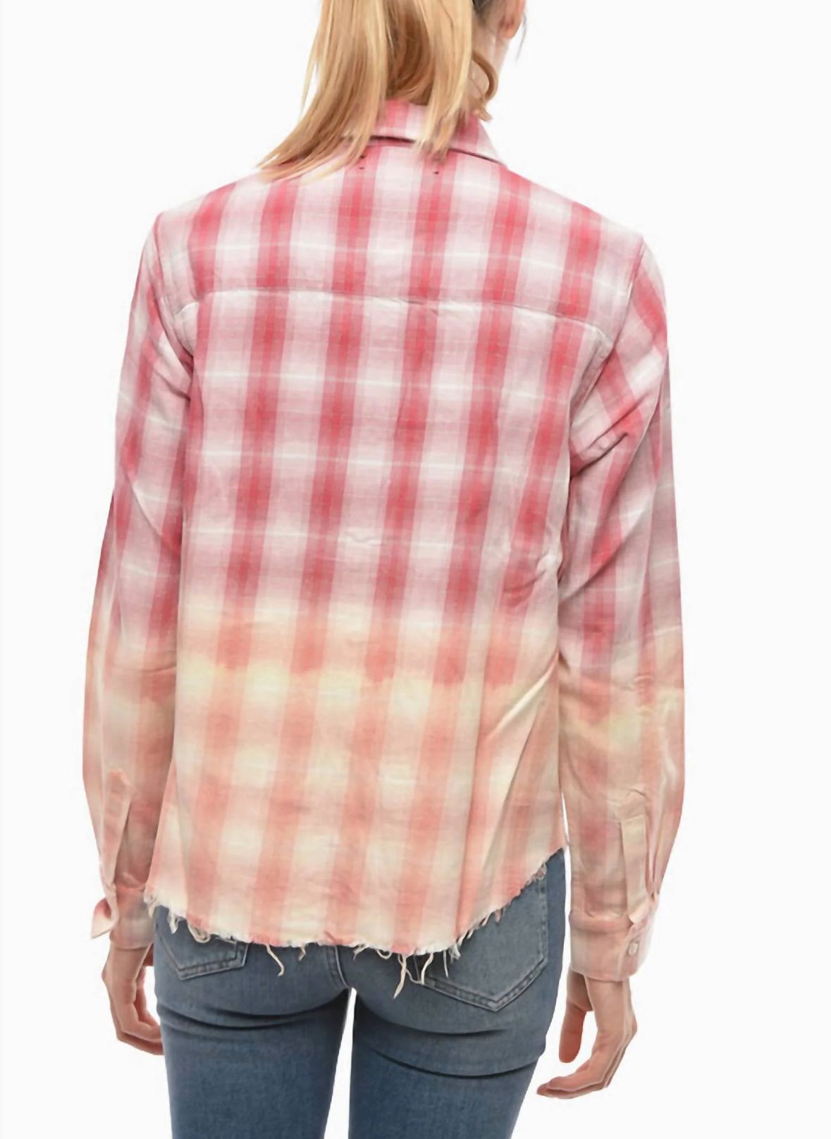 Amiri Ombre Lurex Plaid Button-Down Shirt- Red