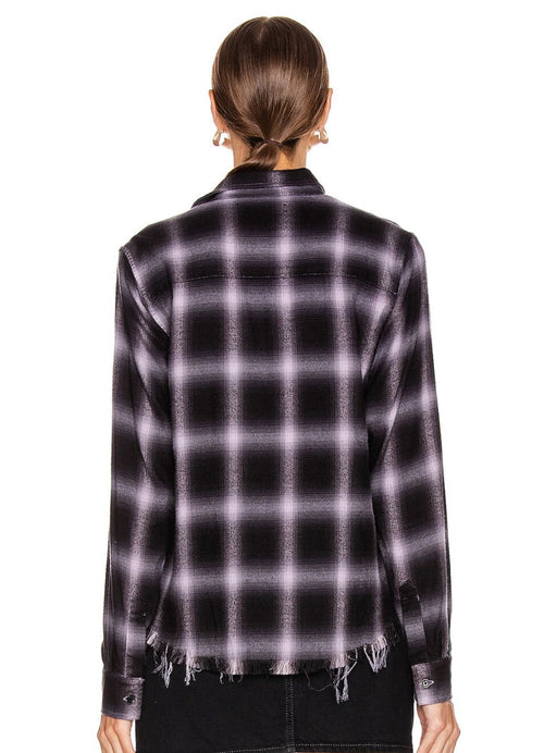 Amiri Shadow Plaid Button-Down Shirt- Lavendar