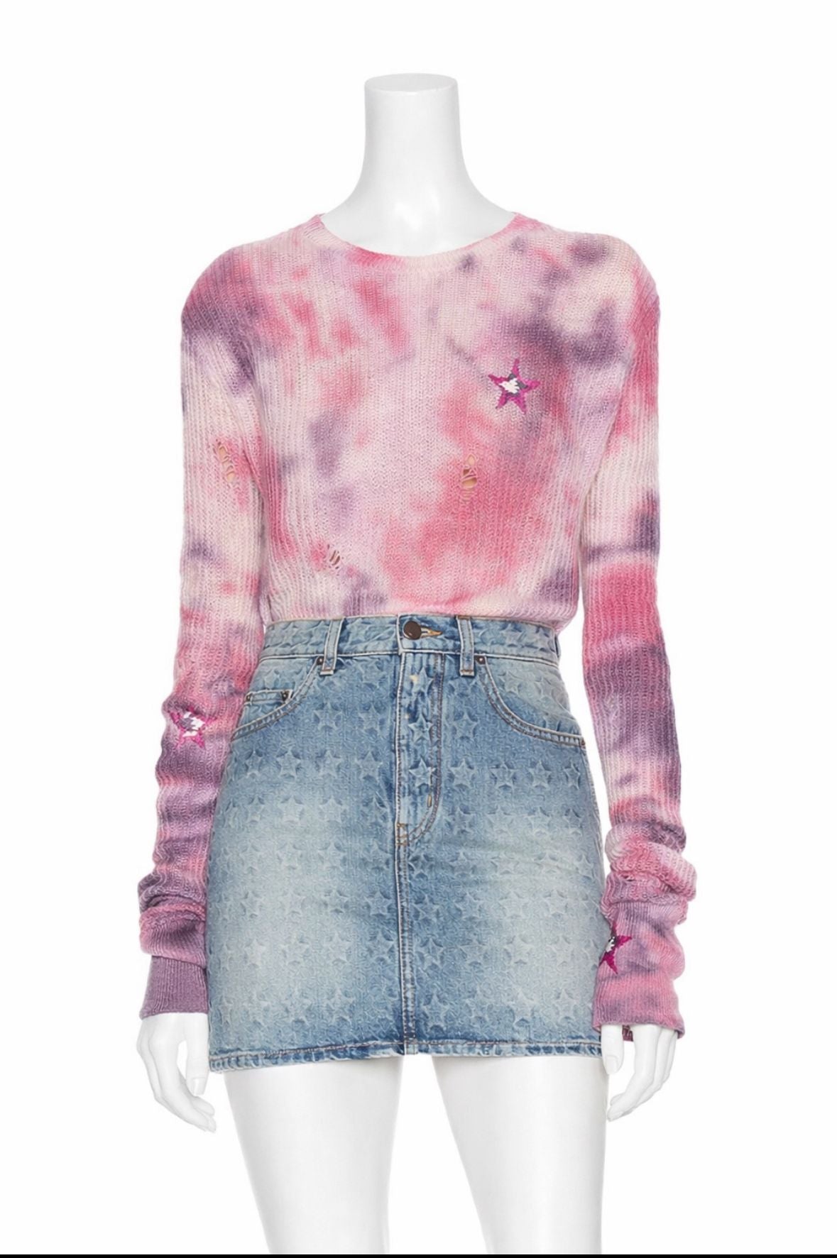 Amiri Tie Dye Stars Sweater- Multi-Color