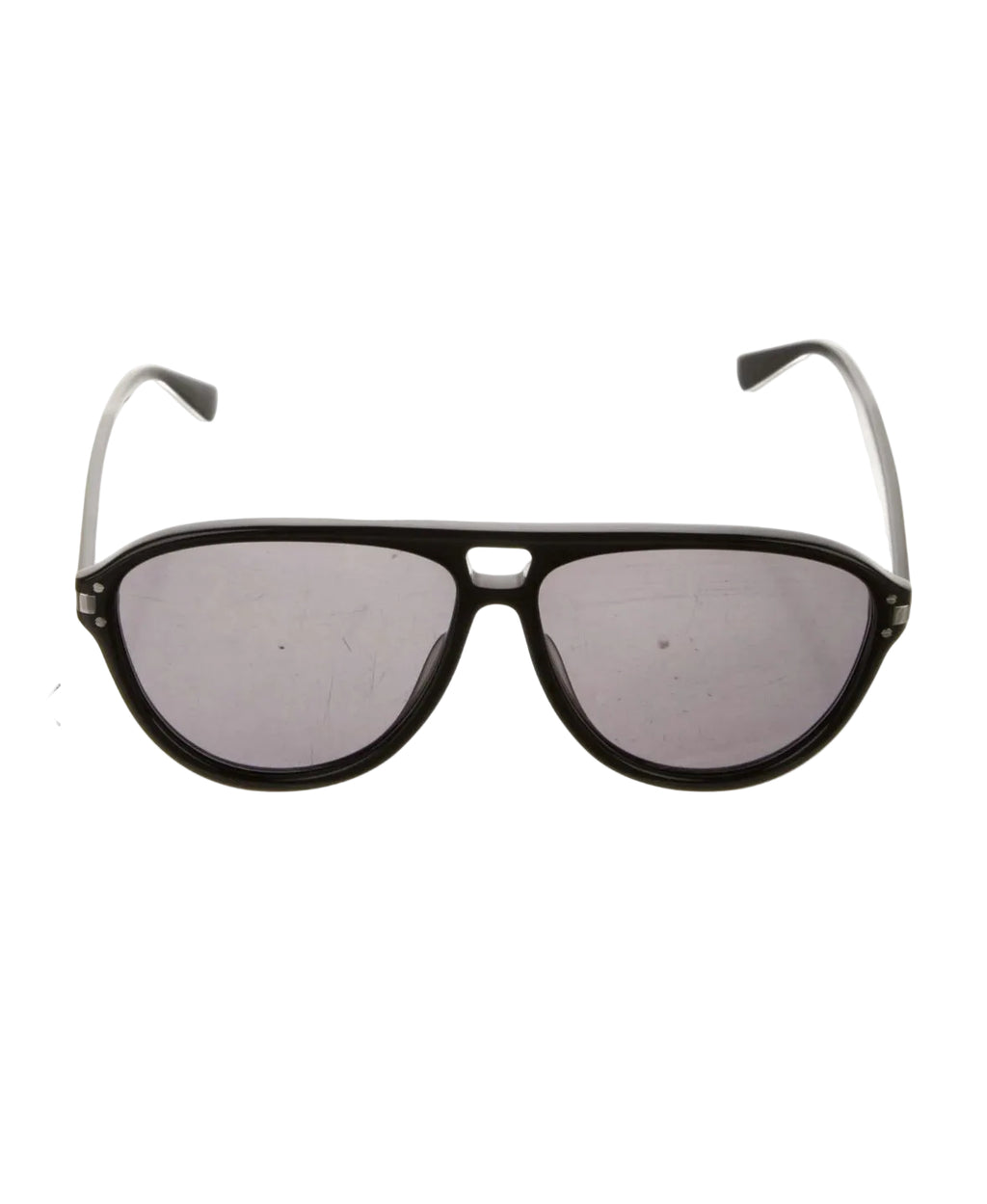 Amiri Aviator Logo Sunglasses- Black / Black / Silver