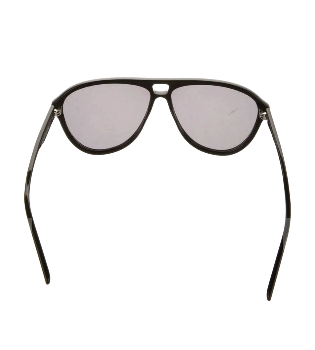 Amiri Aviator Logo Sunglasses- Black / Black / Silver