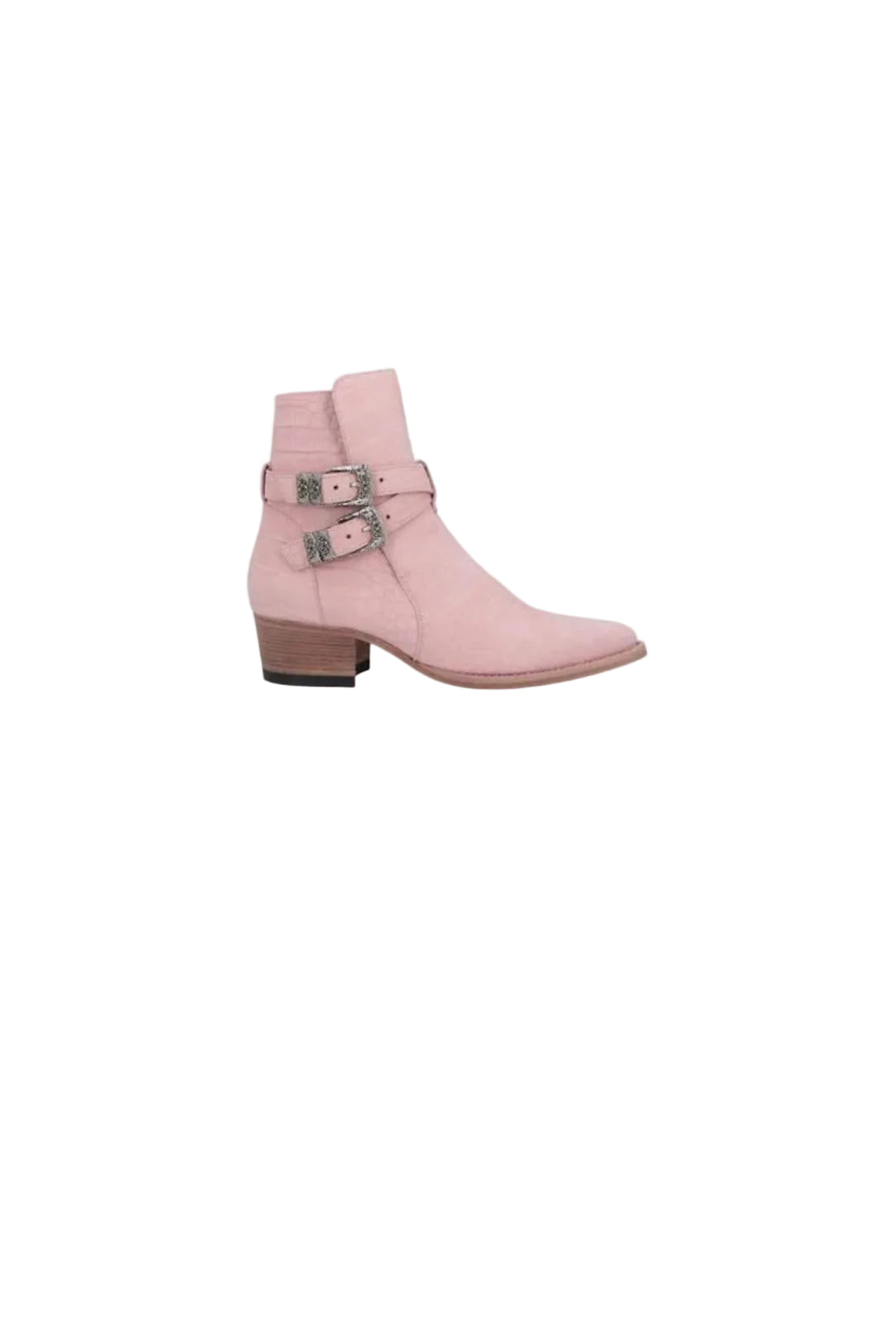 Amiri Croc Embossed Jodhpur Boots- Salmon