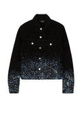 Amiri Crystal Painter Trucker Jacket- Black Od