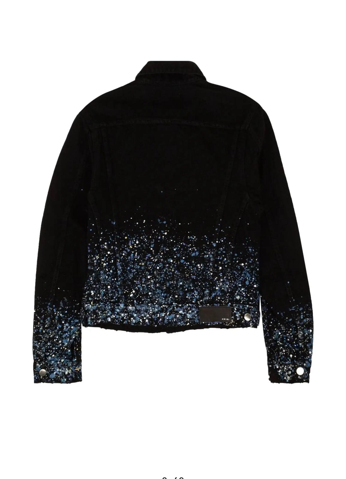 Amiri Crystal Painter Trucker Jacket- Black Od