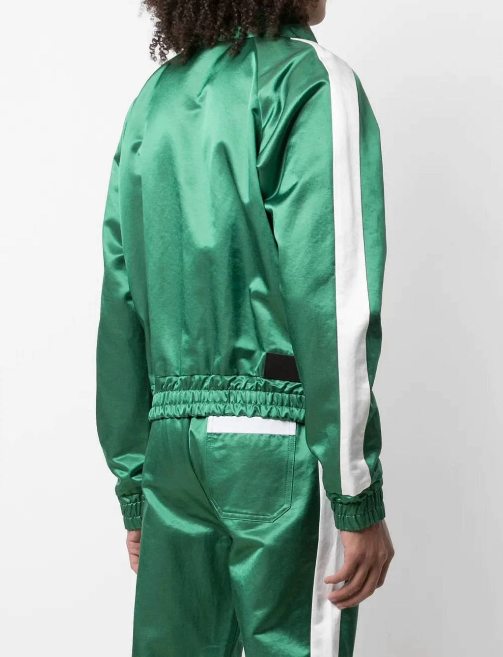 Amiri Zip Track Stripe Jacket- Tennis Green / White