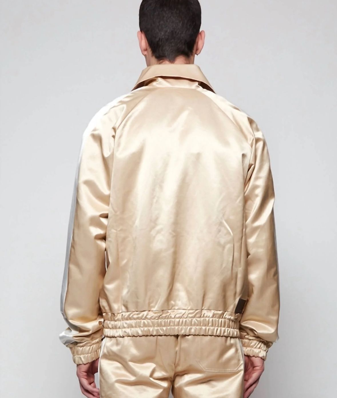 Amiri Zip Track Stripe Jacket- Champagne / White