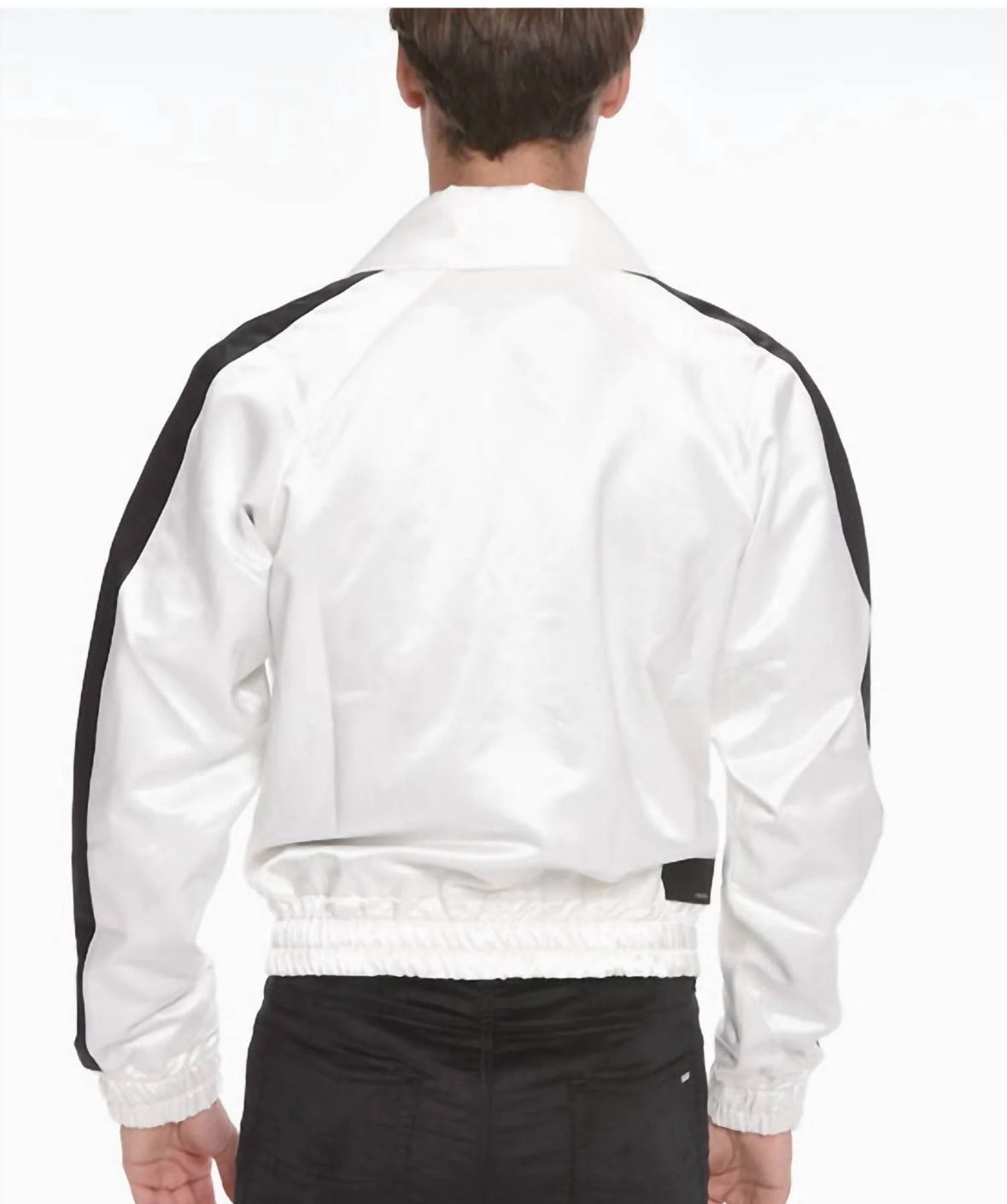 Amiri Zip Track Stripe Jacket- White / Black
