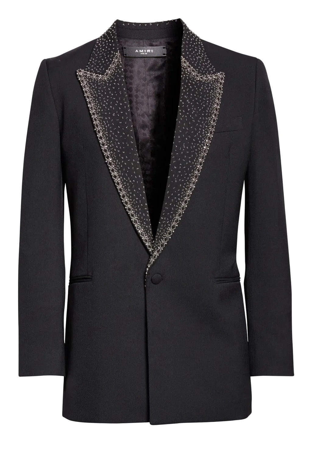 Amiri Beaded Tuxedo Jacket- Black