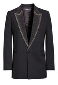 Amiri Beaded Tuxedo Jacket- Black