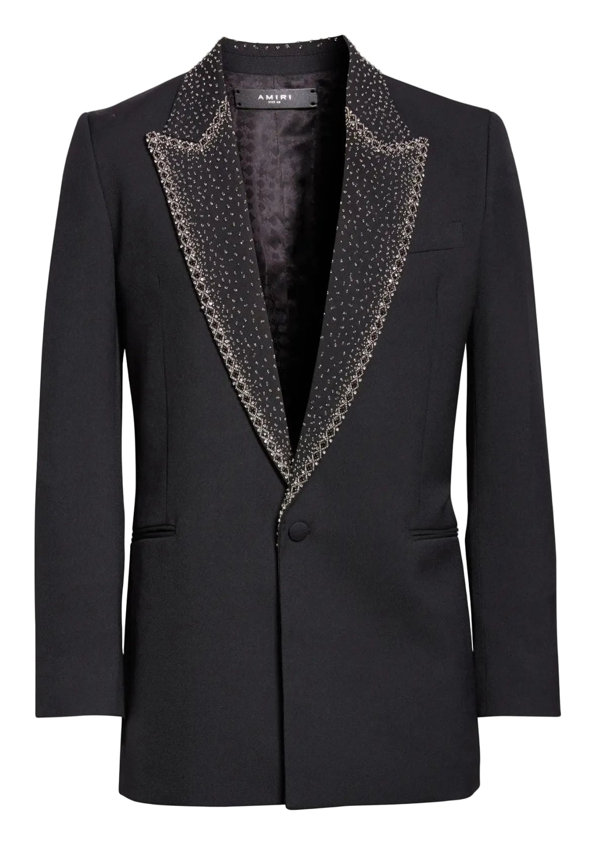 Amiri Beaded Tuxedo Jacket- Black