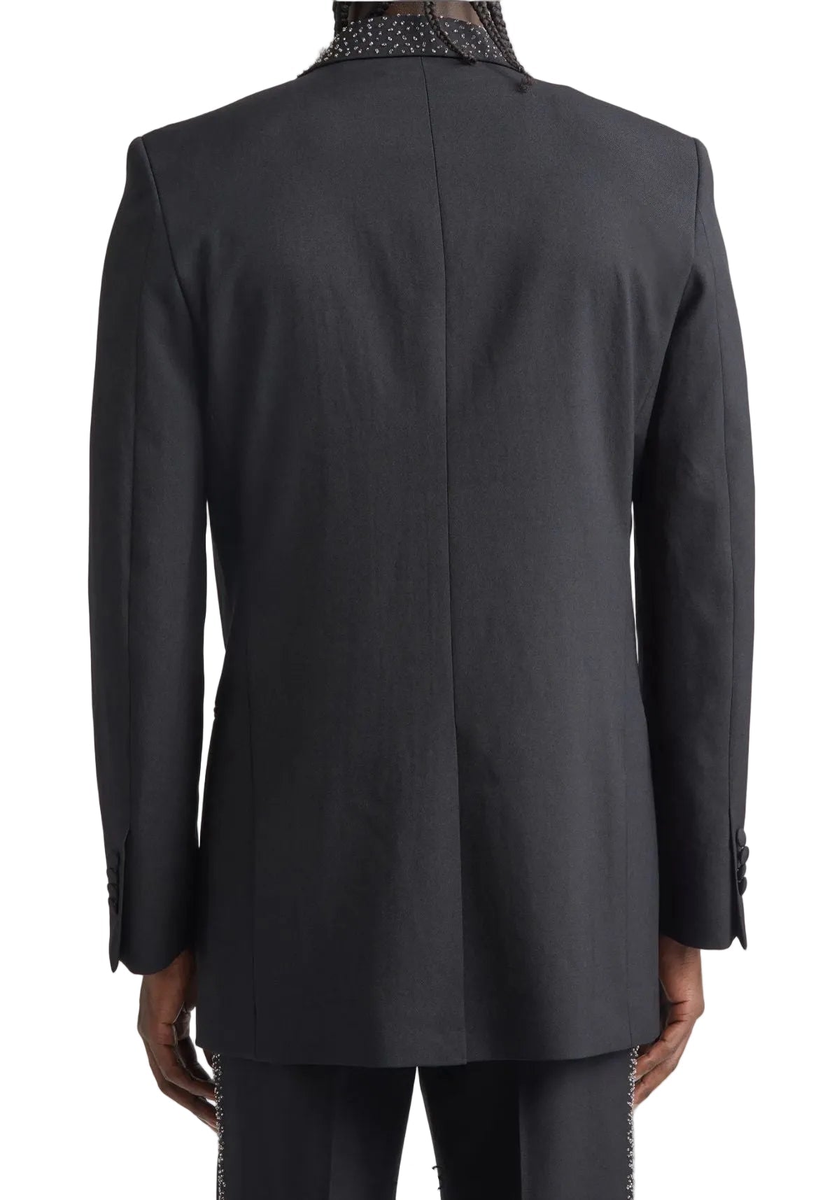 Amiri Beaded Tuxedo Jacket- Black