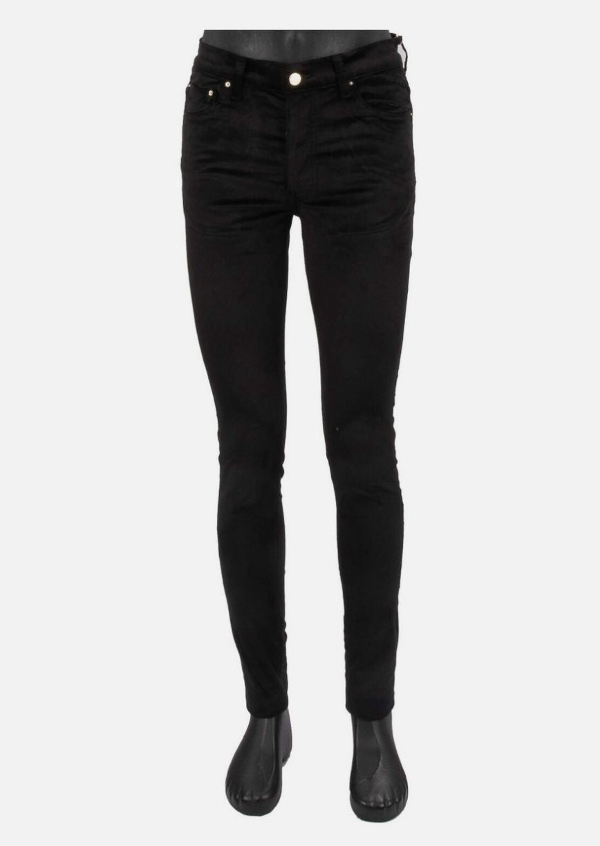 Amiri Velour Skinny Stack Denim Jeans- Black