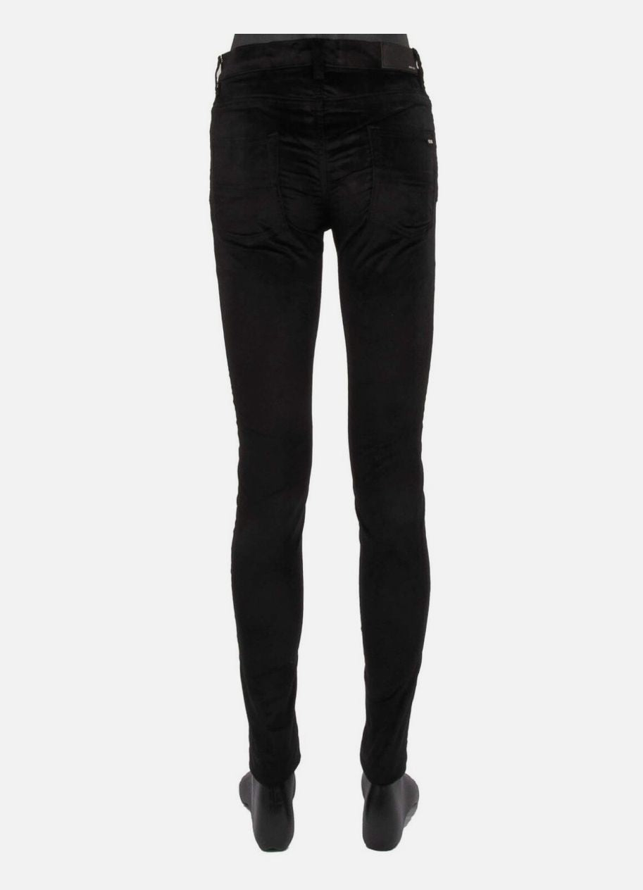 Amiri Velour Skinny Stack Denim Jeans- Black