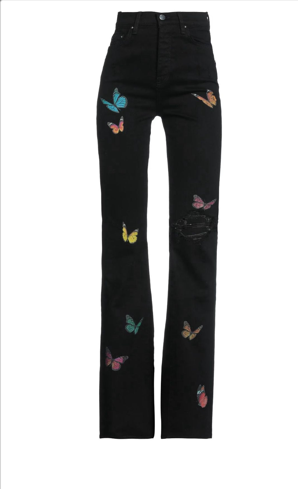 Amiri Butterfly Flare Broken Jeans- Black