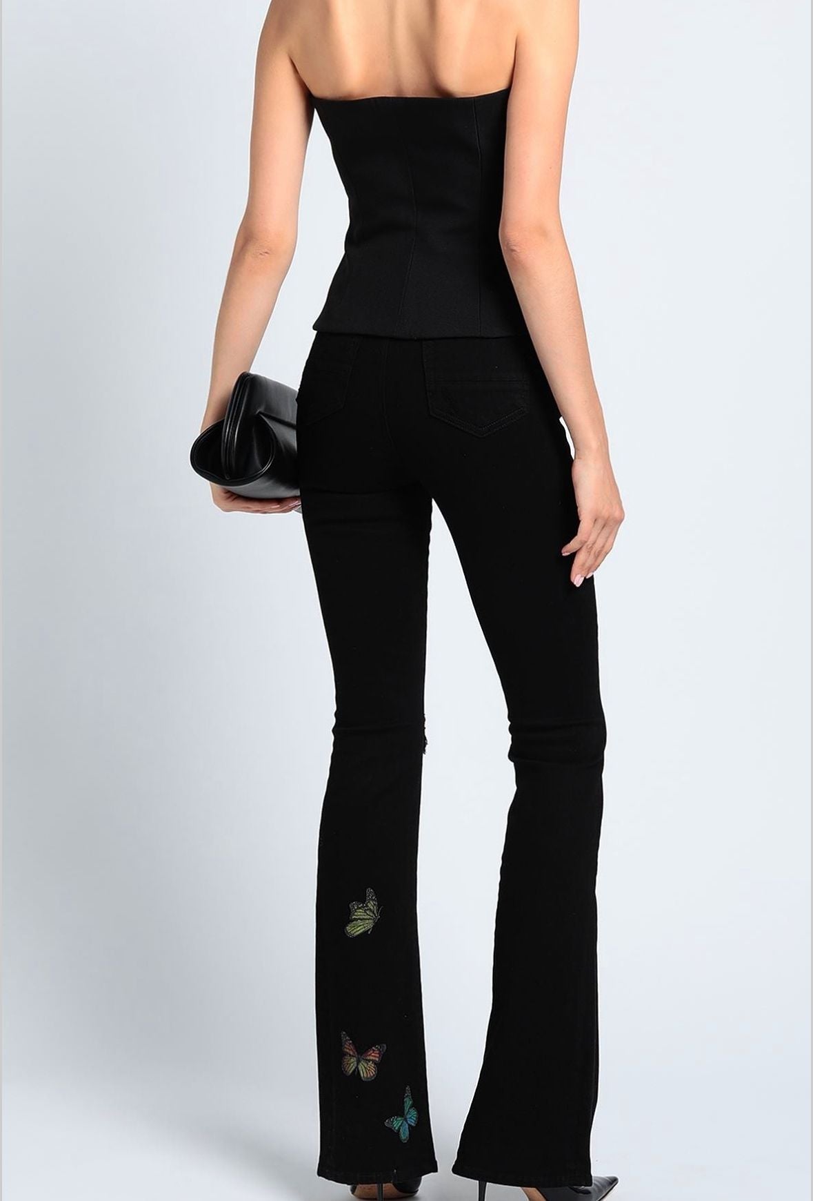 Amiri Butterfly Flare Broken Jeans- Black