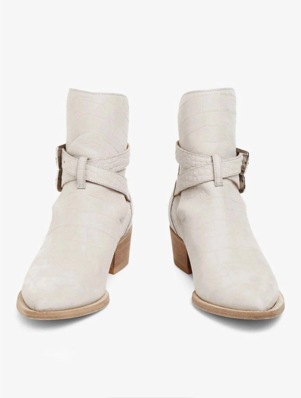 Amiri Croc Embossed Jodhpur Boots- Ivory