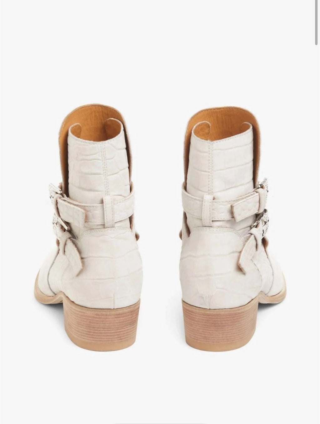 Amiri Croc Embossed Jodhpur Boots- Ivory