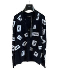 Amiri Cards Intarsia Cardigan Sweater- Black