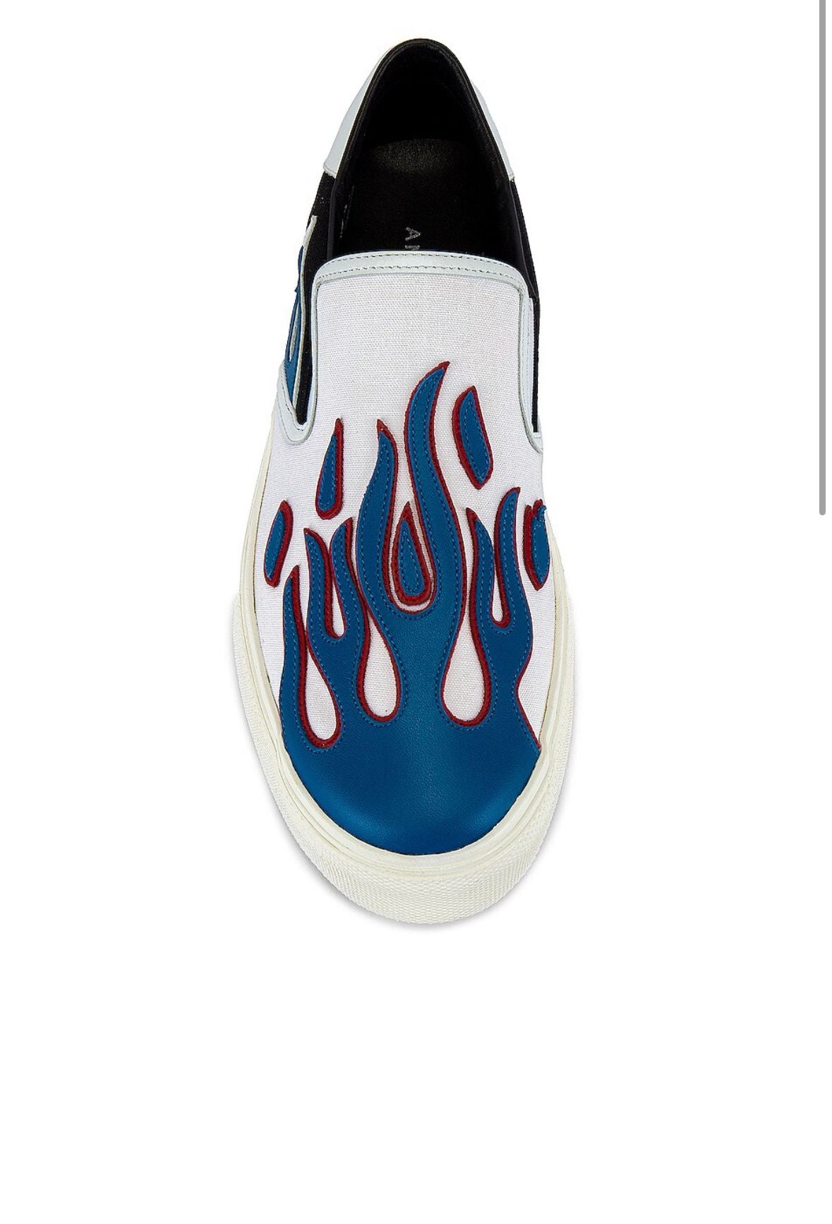 Amiri Flame Slip On Sneakers- Black / White / Blue