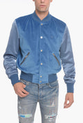 Amiri Velvet Satin Bomber Jacket- Blue
