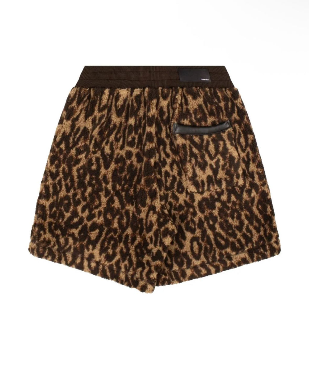 Amiri Printed Leopard Fleece Shorts- Brown / Tan