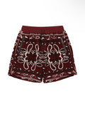 Amiri Printed Bandana Fleece Shorts- Red / Black