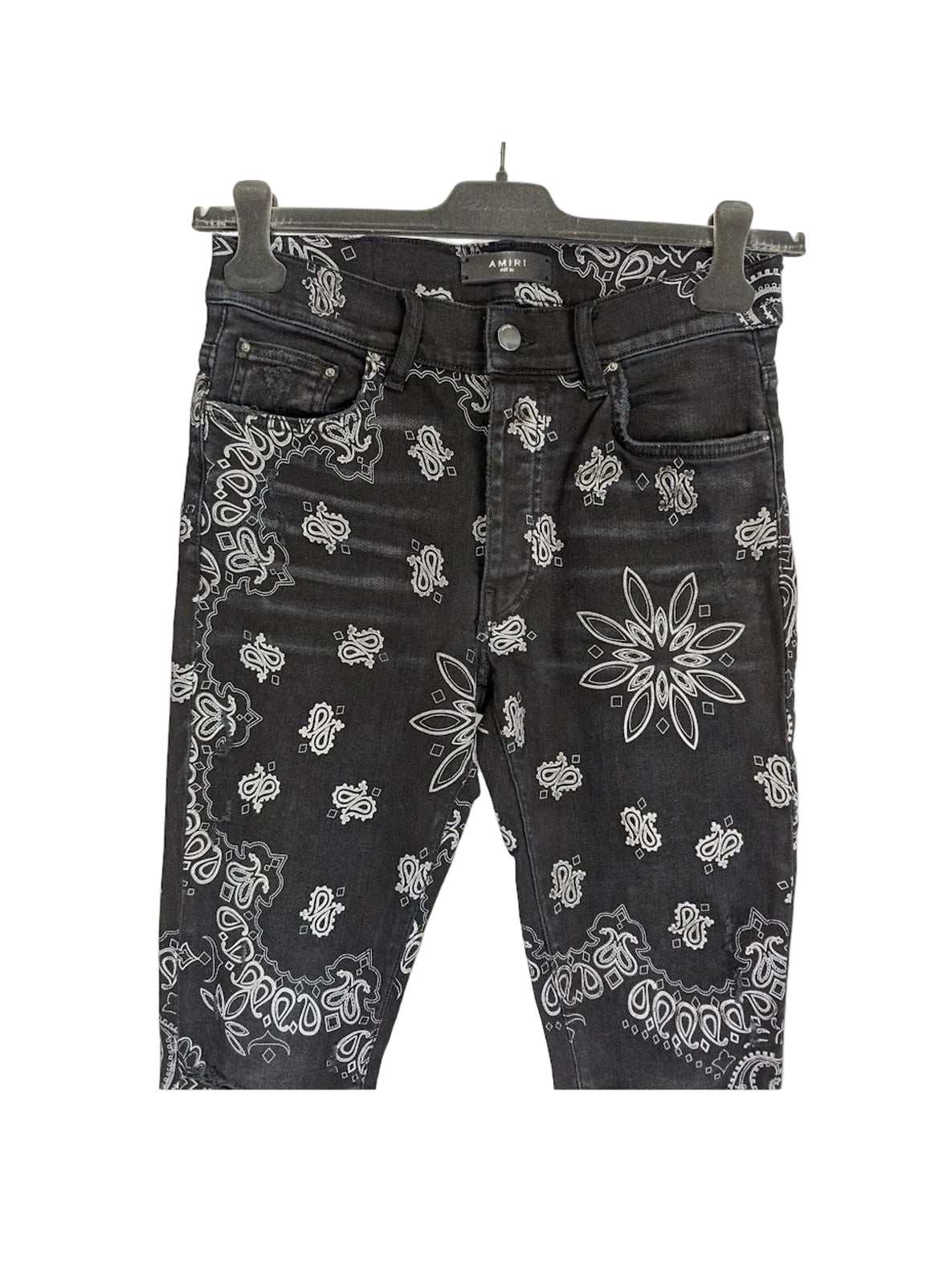 Amiri FLOCKED BANDANA Jeans- Aged Black