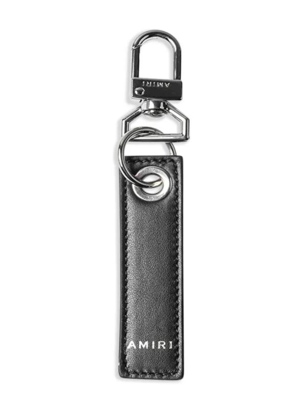 Amiri Nappa Tag Keychain- Black / Black