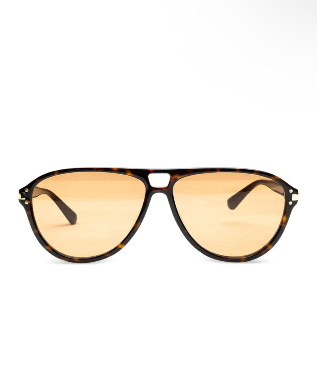 Amiri Aviator Logo Sunglasses- Brown / Brown / Gold