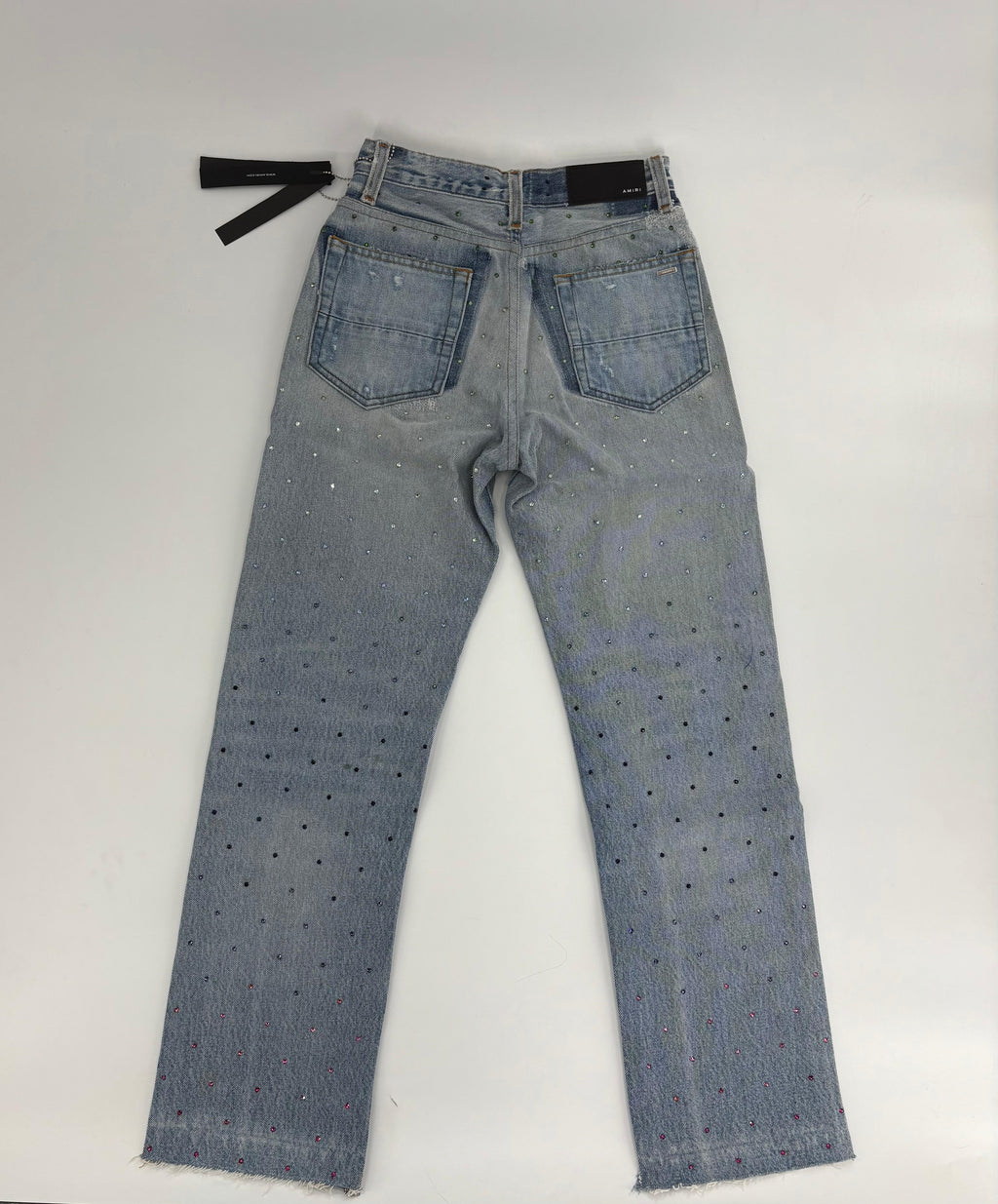 Amiri Gradient Crystal Recon Denim Jeans- Multi Indigo