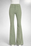 Amiri Velour Flare Stack Jeans Pants- Pale Lime