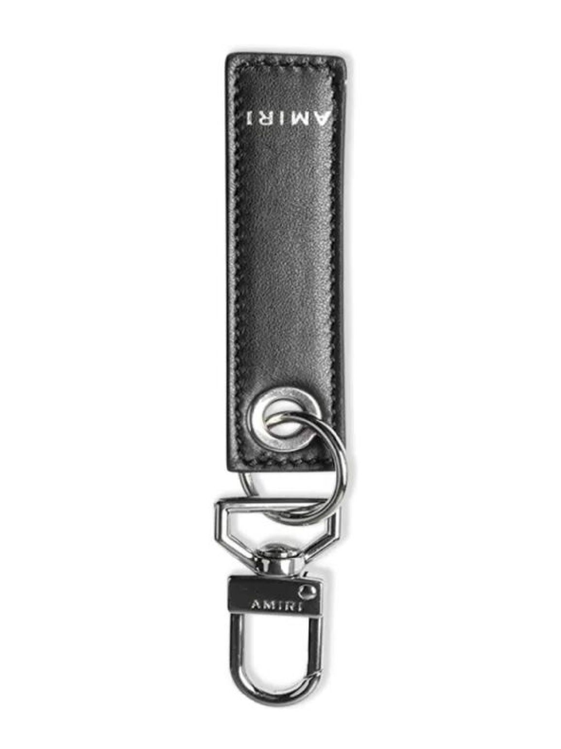 Amiri Nappa Tag Keychain- Black / Black